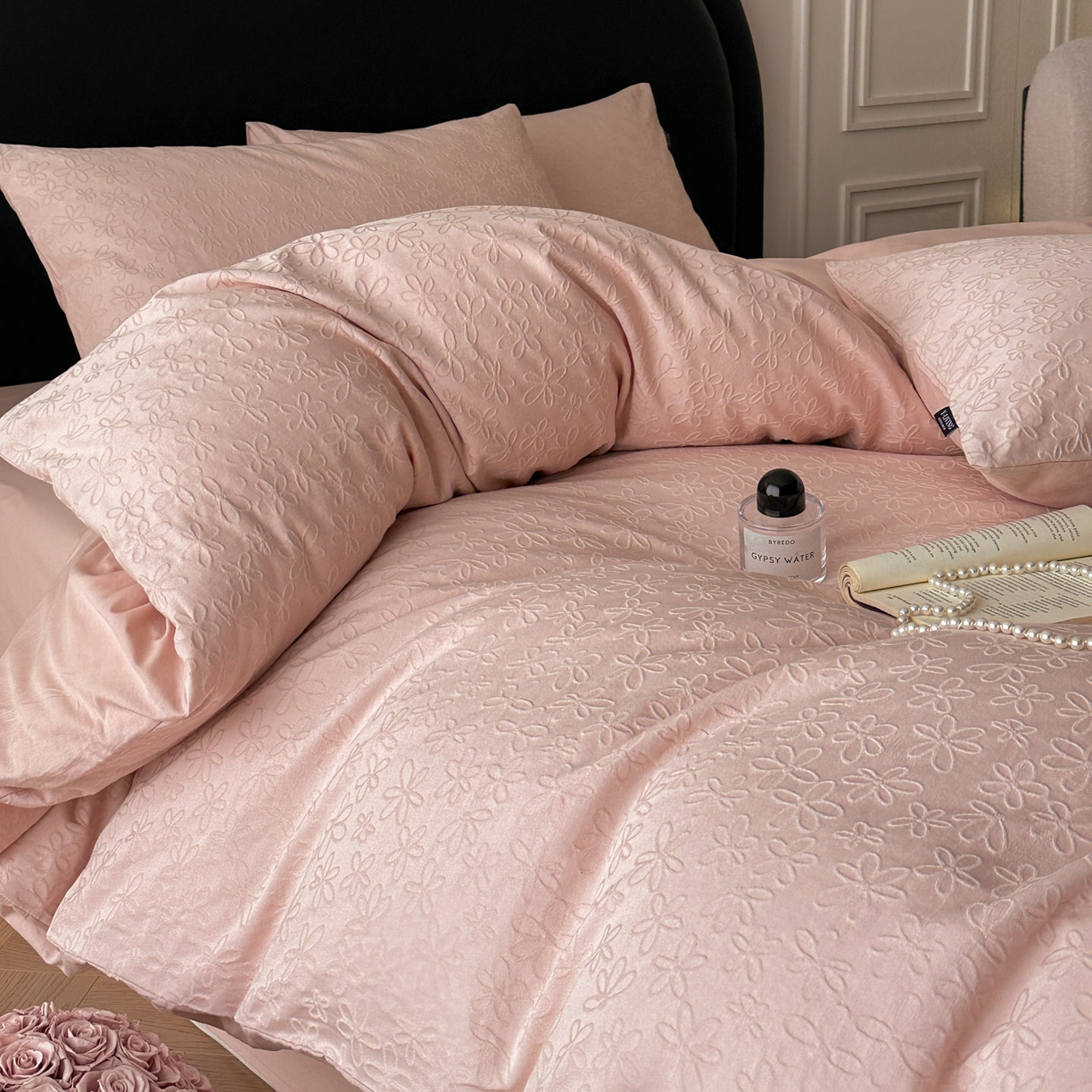 91家纺网 家纺一手货源 找家纺 宜代光年 2026新款全棉厚织大提花系列四件套 云织-浅粉