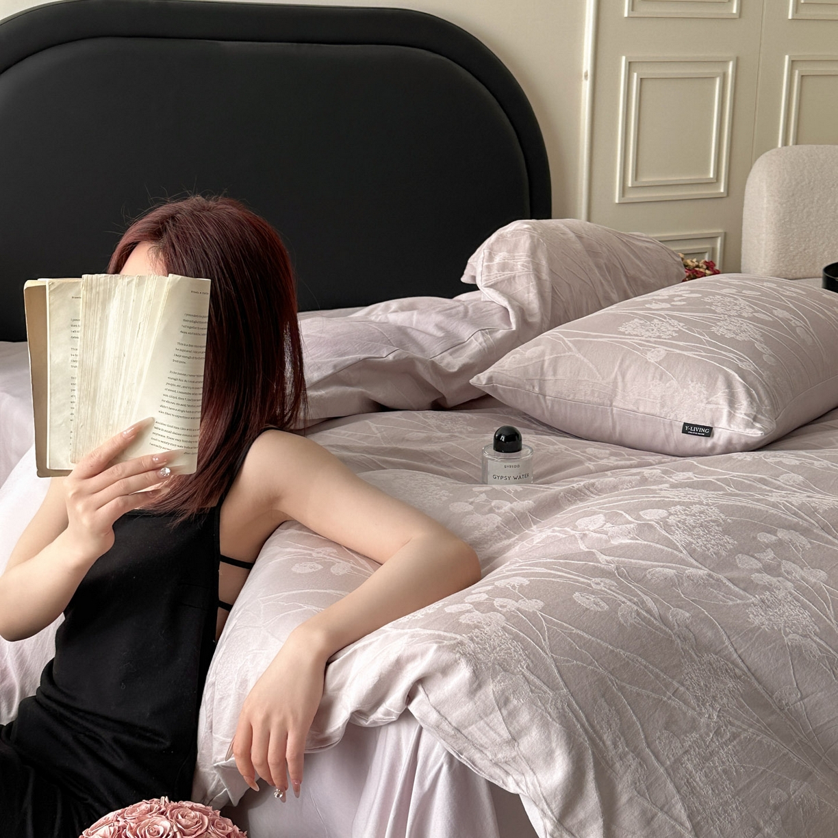 91家纺网 家纺一手货源 找家纺 宜代光年 2026新款全棉厚织大提花系列四件套 夏野尤加-浅紫