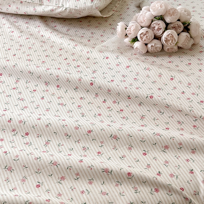 91家纺网 家纺一手货源 找家纺 麦伦家居 2026新款卡通小清新全棉纯棉单床单床笠床单床笠单件单品床单床笠 粉玫瑰