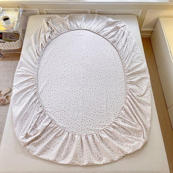 91家纺网 家纺一手货源 找家纺 麦伦家居 2026新款卡通小清新全棉纯棉单床单床笠床单床笠单件单品床单床笠 粉玫瑰