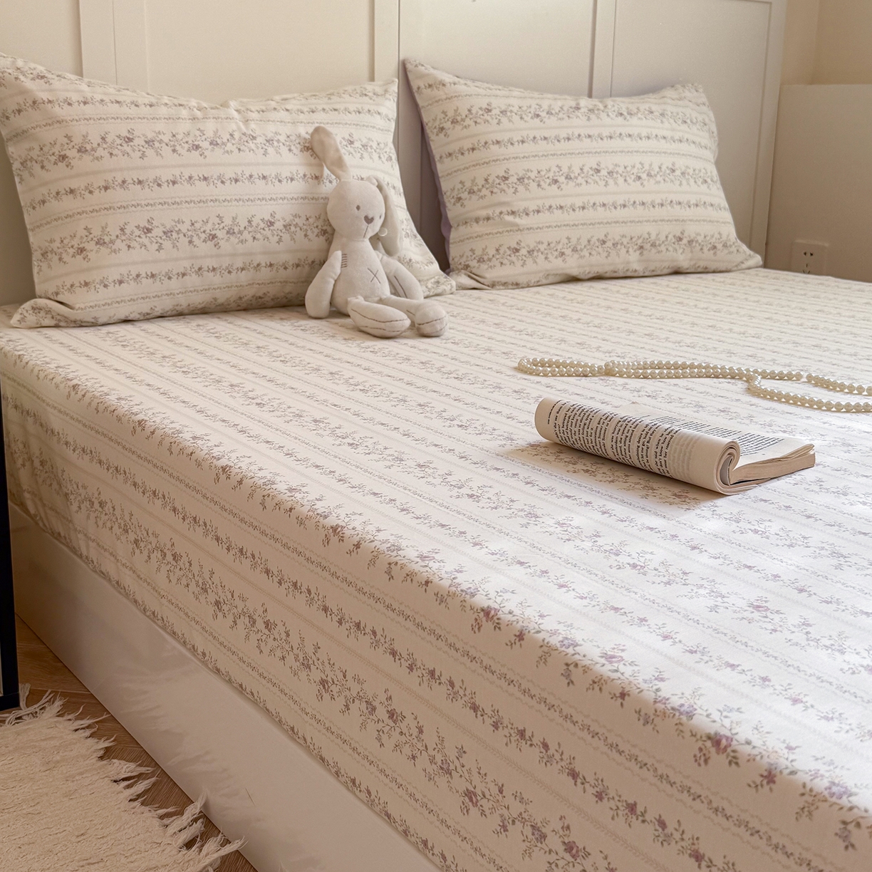 91家纺网 家纺一手货源 找家纺 麦伦家居 2026新款卡通小清新全棉纯棉单床单床笠床单床笠单件单品床单床笠 含羞草