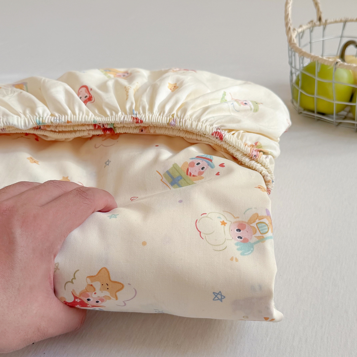 91家纺网 家纺一手货源 找家纺 麦伦家居 2026新款卡通小清新全棉纯棉单床单床笠床单床笠单件单品床单床笠 快乐小星星