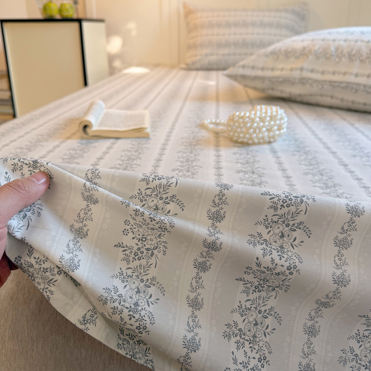 麦伦家居 2026新款卡通小清新全棉纯棉单床单床笠床单床笠单件单品床单床笠 兰花草