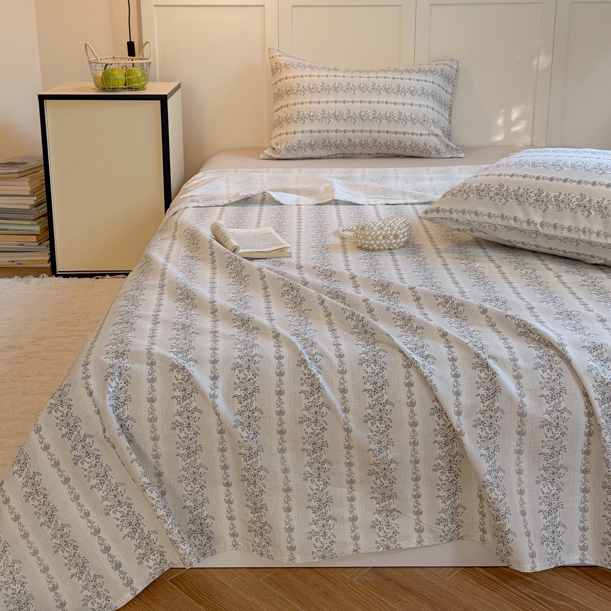 91家纺网 家纺一手货源 找家纺 麦伦家居 2026新款卡通小清新全棉纯棉单床单床笠床单床笠单件单品床单床笠 兰花草