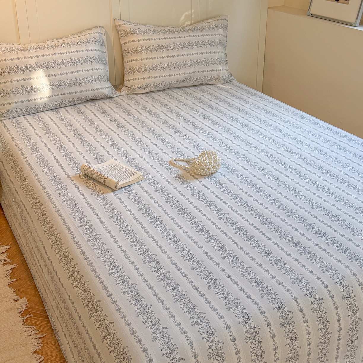 91家纺网 家纺一手货源 找家纺 麦伦家居 2026新款卡通小清新全棉纯棉单床单床笠床单床笠单件单品床单床笠 兰花草