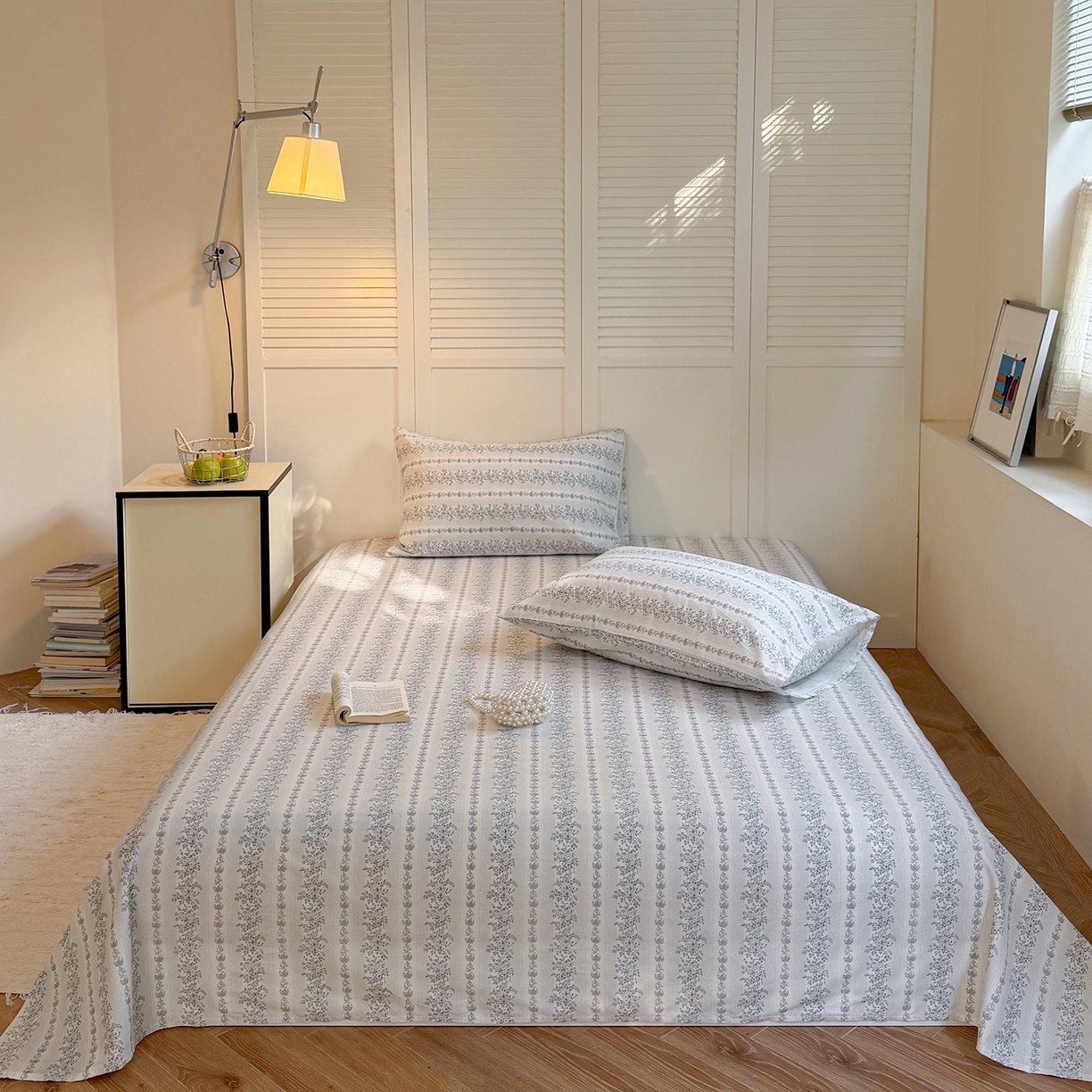 91家纺网 家纺一手货源 找家纺 麦伦家居 2026新款卡通小清新全棉纯棉单床单床笠床单床笠单件单品床单床笠 兰花草