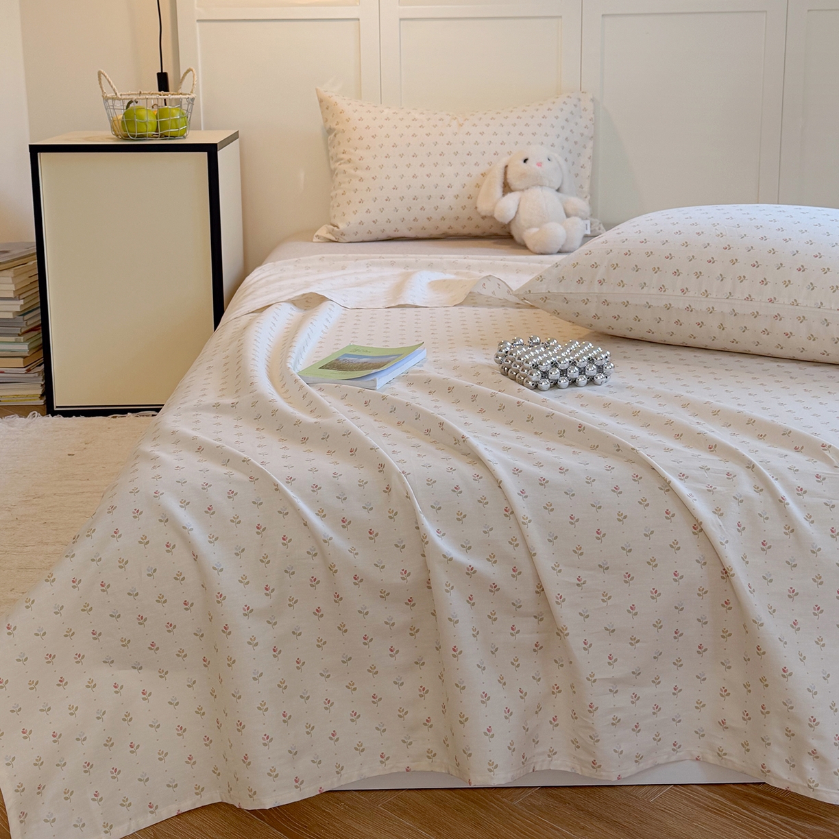 91家纺网 家纺一手货源 找家纺 麦伦家居 2026新款卡通小清新全棉纯棉单床单床笠床单床笠单件单品床单床笠 茹伊