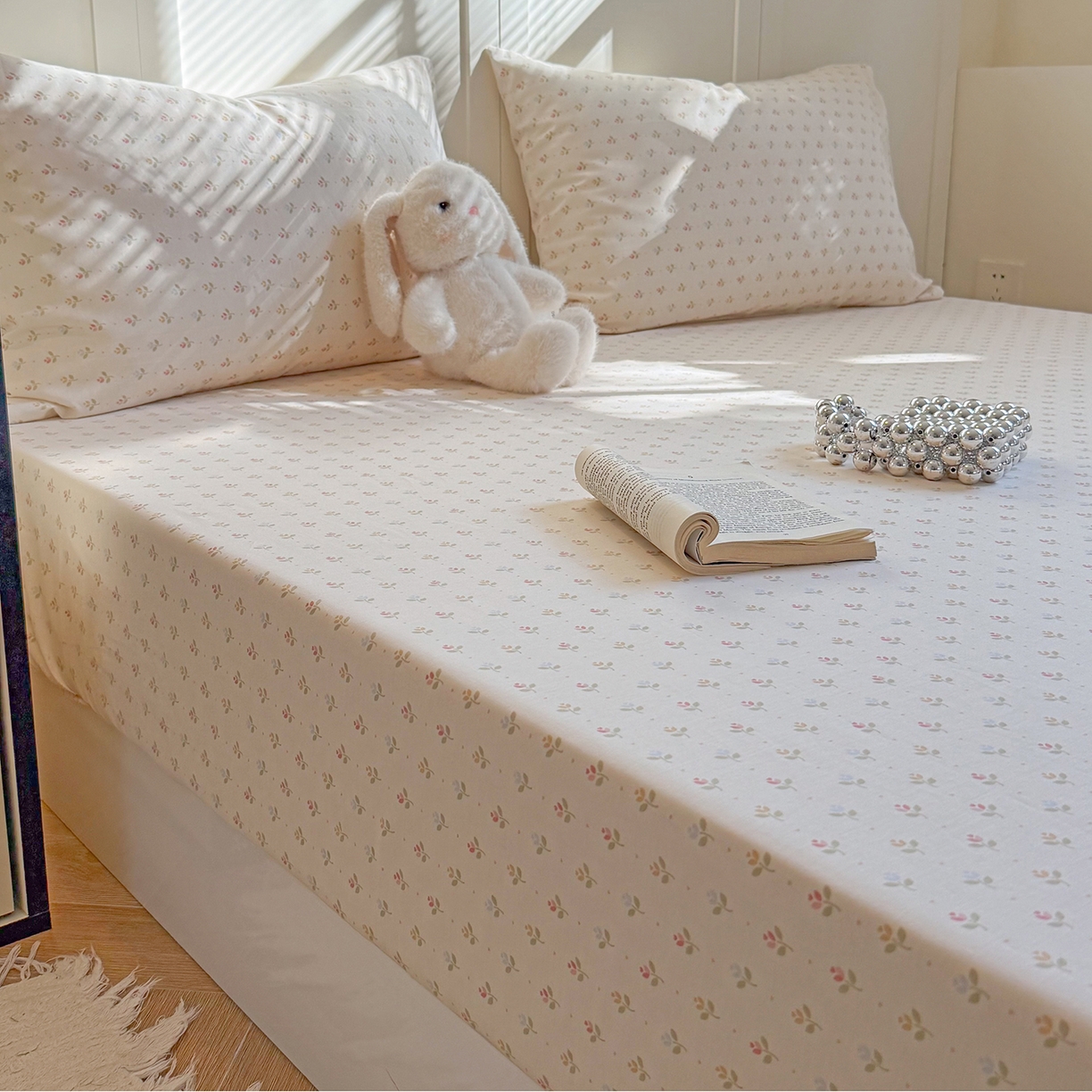 91家纺网 家纺一手货源 找家纺 麦伦家居 2026新款卡通小清新全棉纯棉单床单床笠床单床笠单件单品床单床笠 茹伊