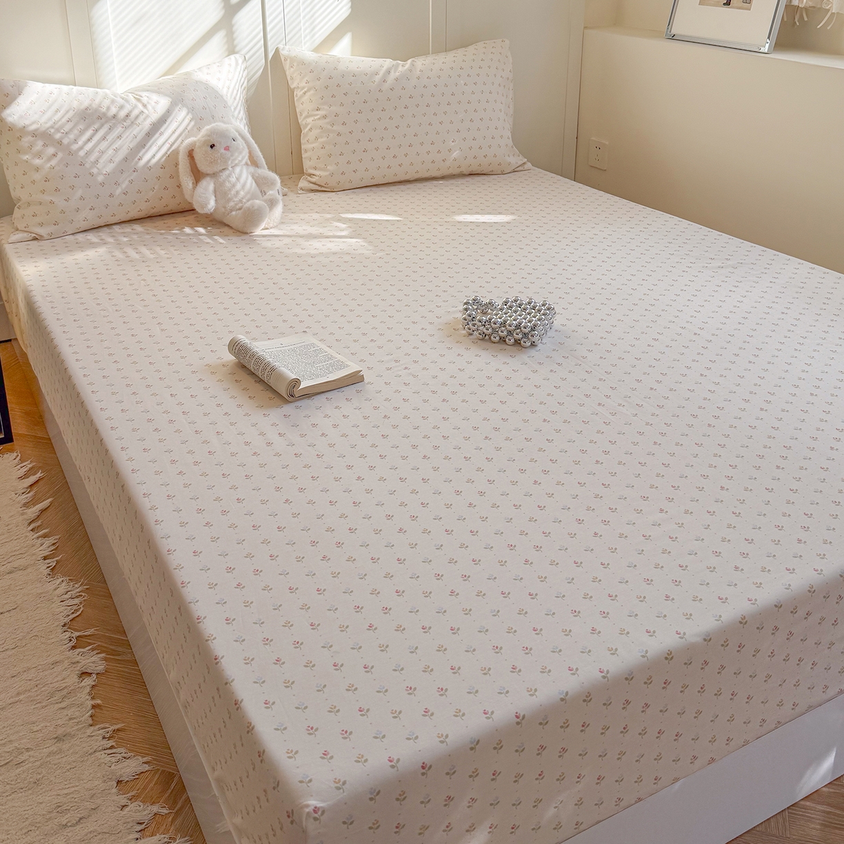 91家纺网 家纺一手货源 找家纺 麦伦家居 2026新款卡通小清新全棉纯棉单床单床笠床单床笠单件单品床单床笠 茹伊