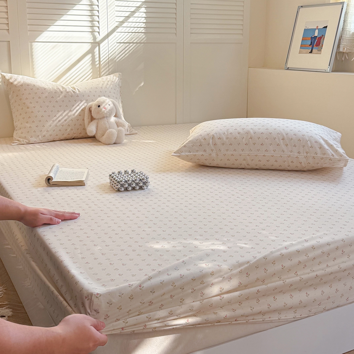 91家纺网 家纺一手货源 找家纺 麦伦家居 2026新款卡通小清新全棉纯棉单床单床笠床单床笠单件单品床单床笠 茹伊