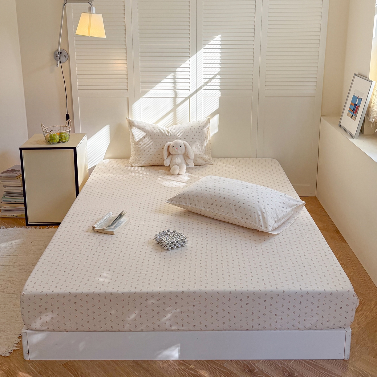 91家纺网 家纺一手货源 找家纺 麦伦家居 2026新款卡通小清新全棉纯棉单床单床笠床单床笠单件单品床单床笠 茹伊