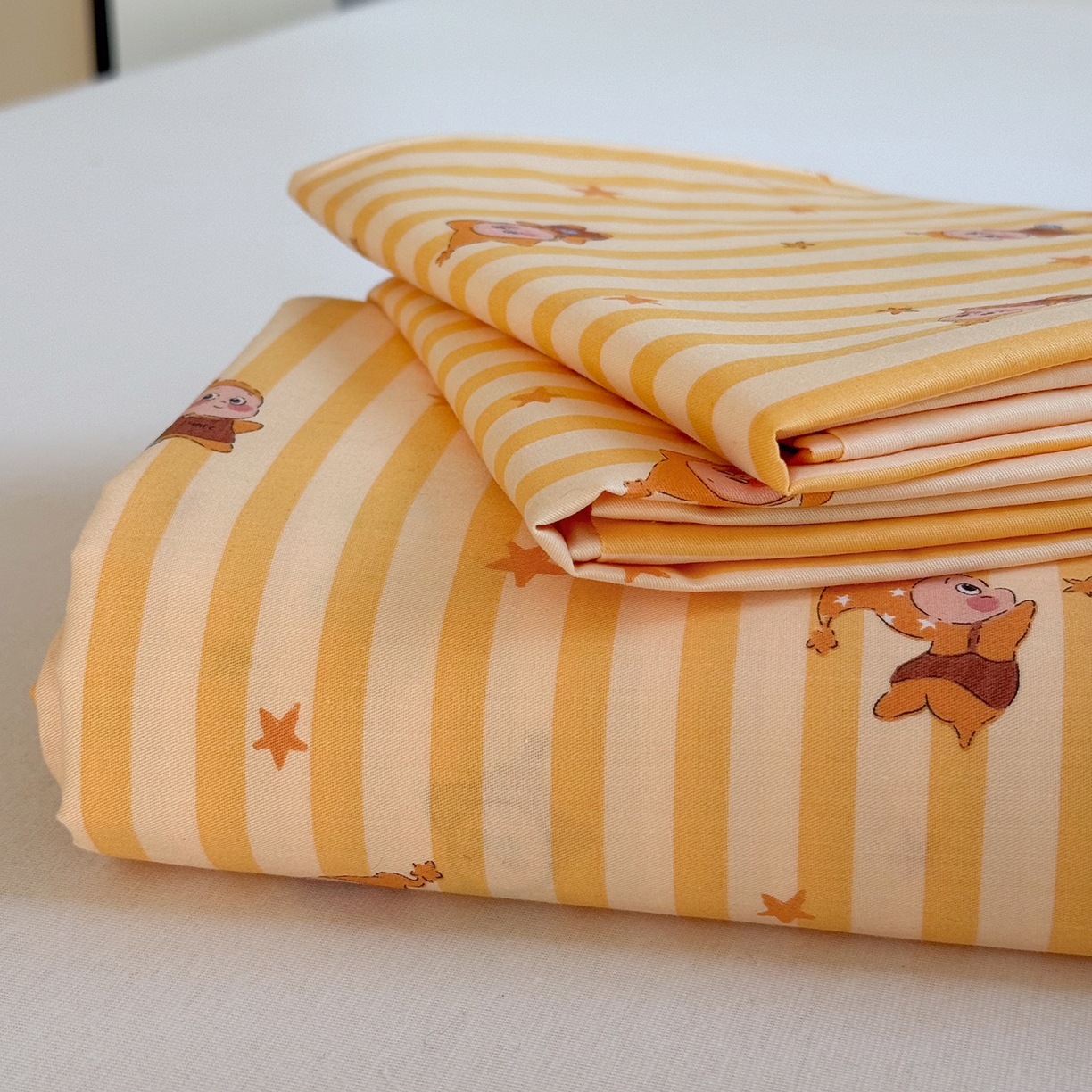 91家纺网 家纺一手货源 找家纺 麦伦家居 2026新款卡通小清新全棉纯棉单床单床笠床单床笠单件单品床单床笠 幸运星