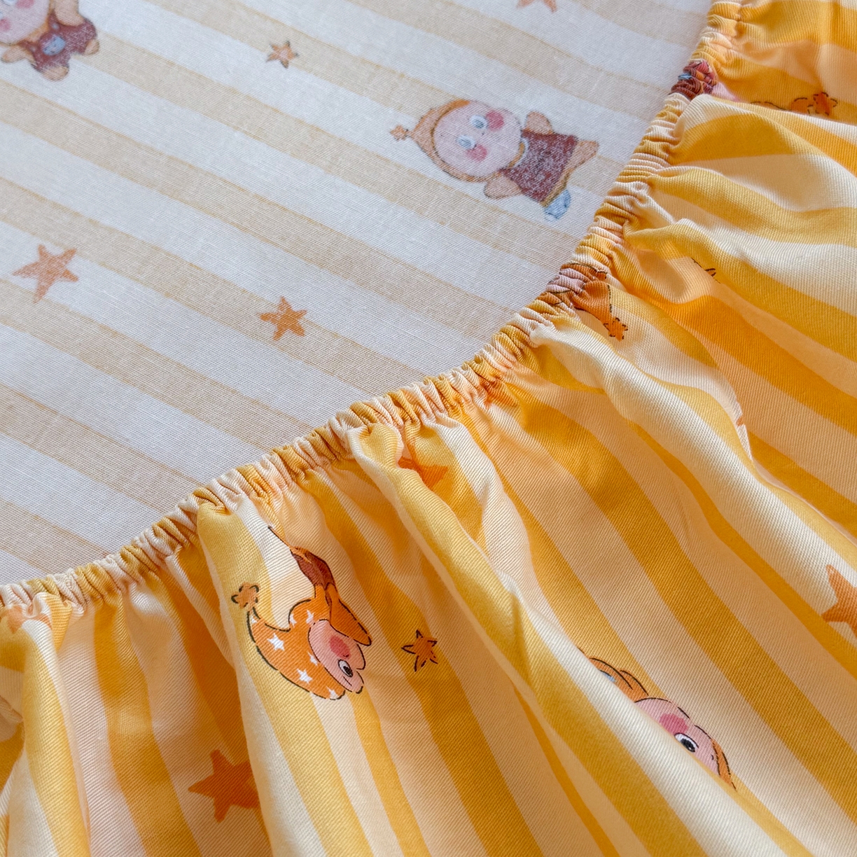 91家纺网 家纺一手货源 找家纺 麦伦家居 2026新款卡通小清新全棉纯棉单床单床笠床单床笠单件单品床单床笠 幸运星