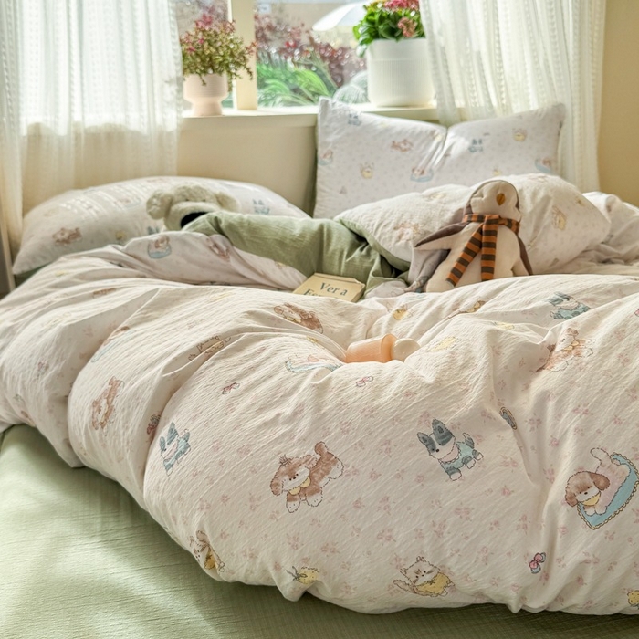 91家纺网 家纺一手货源 找家纺 安力森/诚臻酒店用品 2026新款A类双层皱皱纱四件套 贝拉