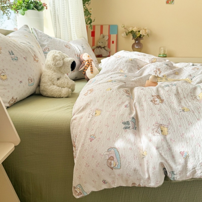 91家纺网 家纺一手货源 找家纺 安力森/诚臻酒店用品 2026新款A类双层皱皱纱四件套 贝拉