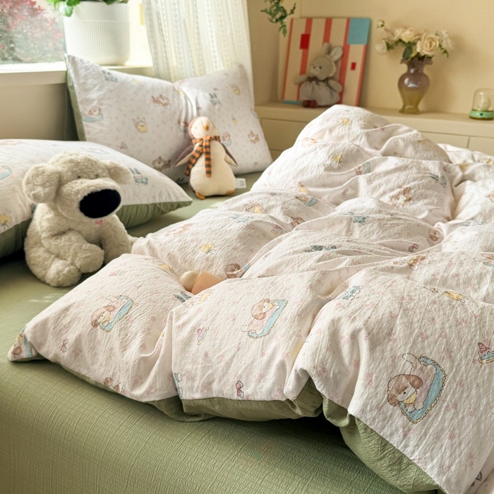 91家纺网 家纺一手货源 找家纺 安力森/诚臻酒店用品 2026新款A类双层皱皱纱四件套 贝拉