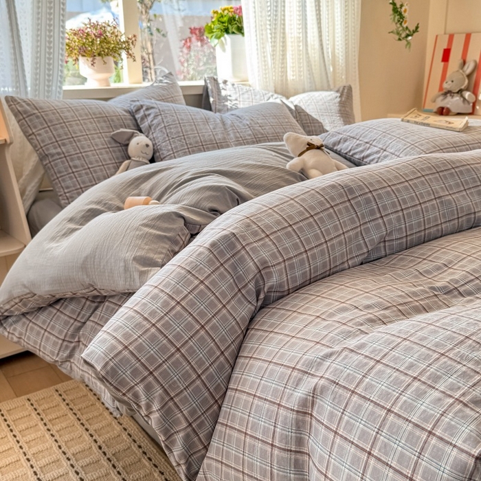 91家纺网 家纺一手货源 找家纺 安力森/诚臻酒店用品 2026新款A类双层皱皱纱四件套 布兰卡