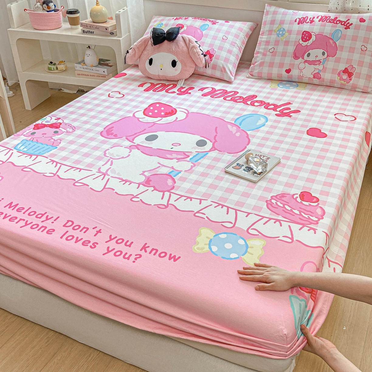 博雅 2026新款三丽欧大版全棉纯棉单床笠床笠单件 马卡龙美乐蒂