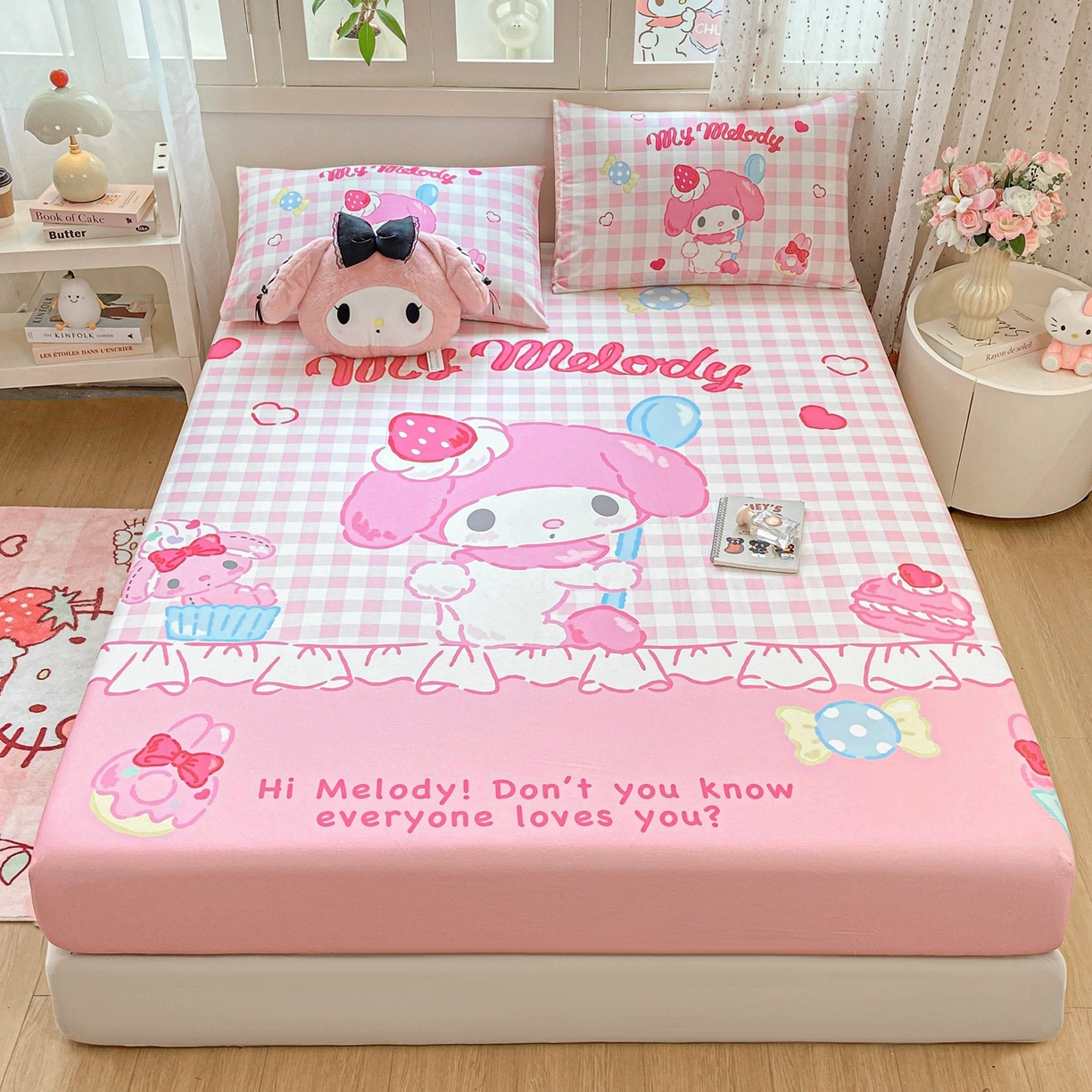 91家纺网 家纺一手货源 找家纺 博雅 2026新款三丽欧大版全棉纯棉单床笠床笠单件 马卡龙美乐蒂