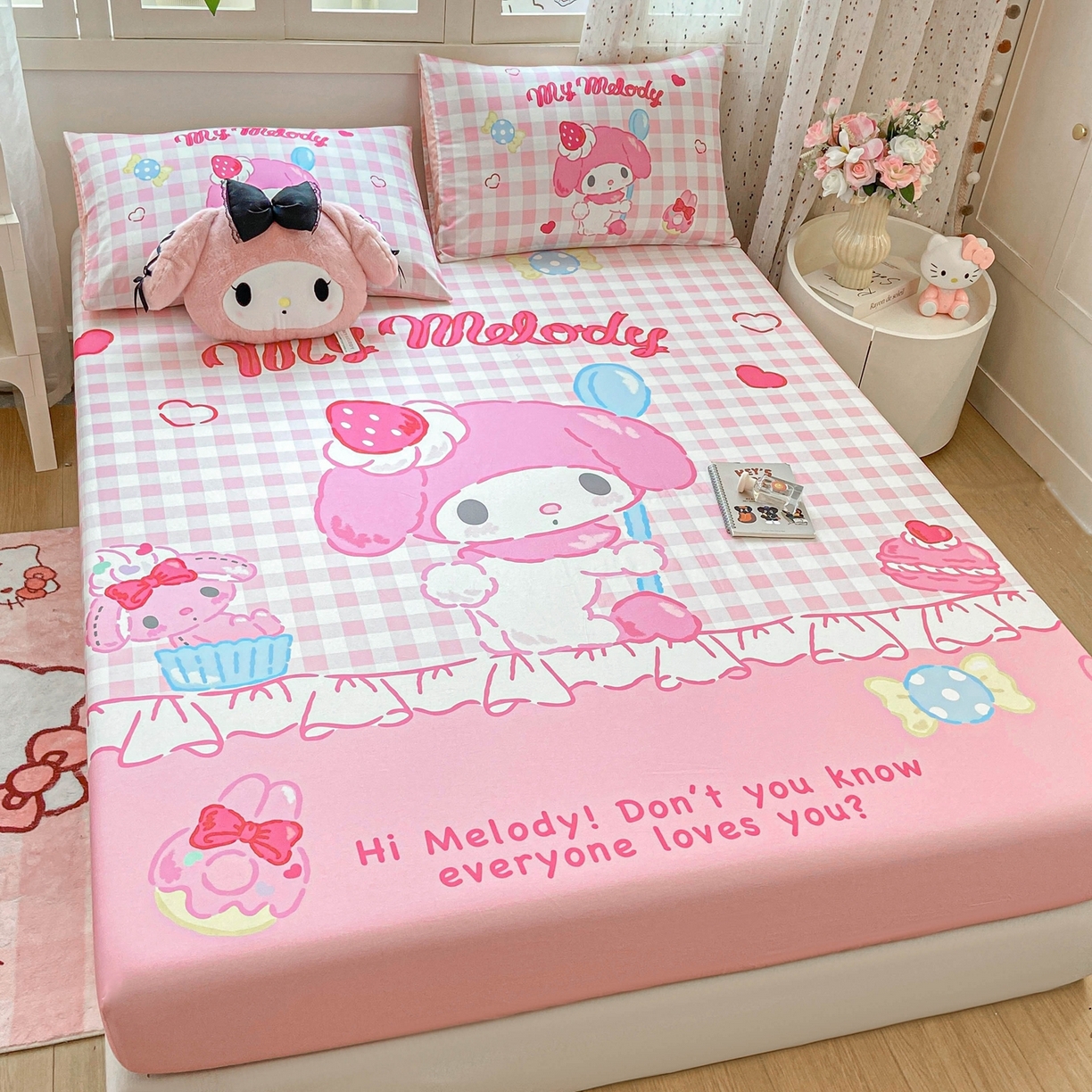 91家纺网 家纺一手货源 找家纺 博雅 2026新款三丽欧大版全棉纯棉单床笠床笠单件 马卡龙美乐蒂