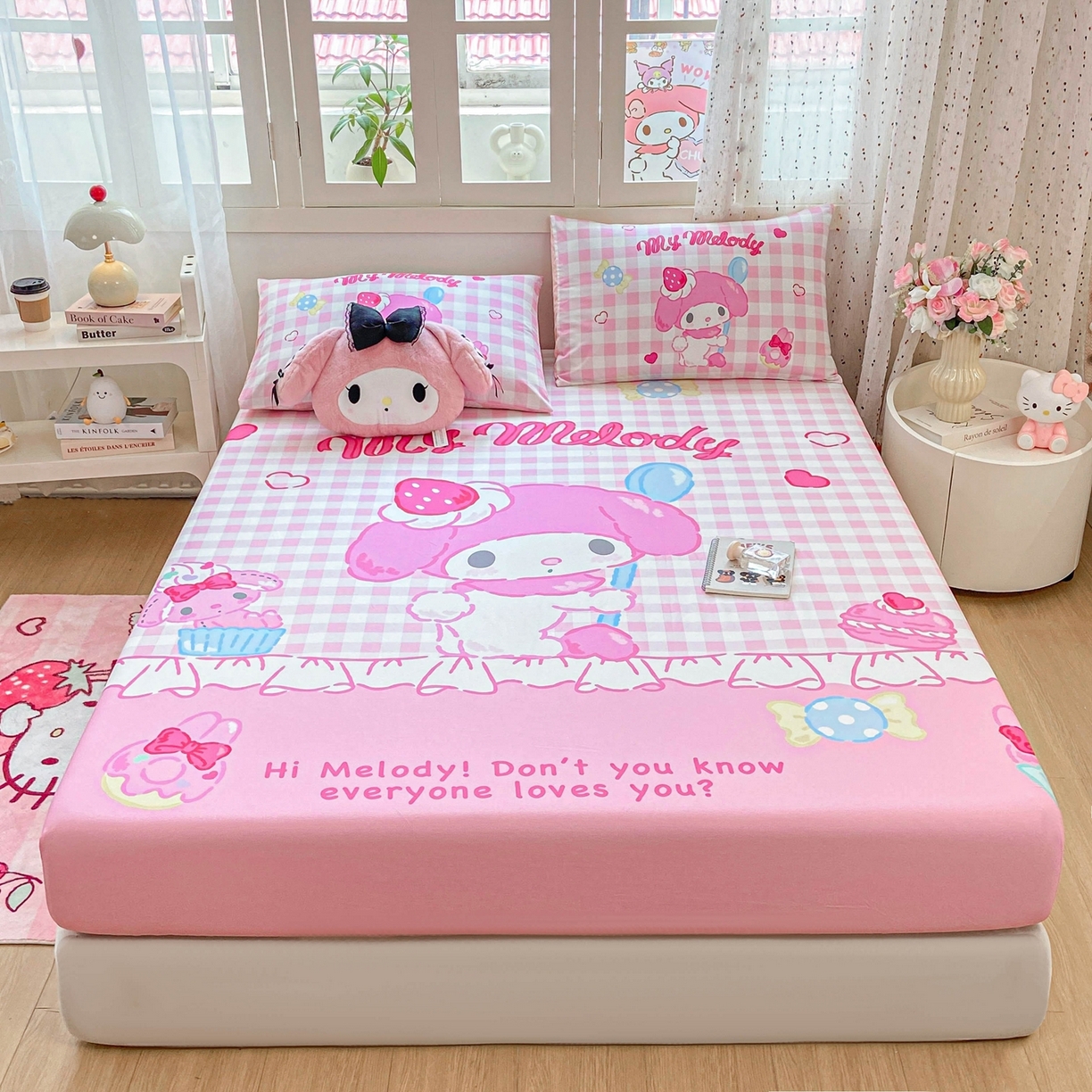 91家纺网 家纺一手货源 找家纺 博雅 2026新款三丽欧大版全棉纯棉单床笠床笠单件 马卡龙美乐蒂