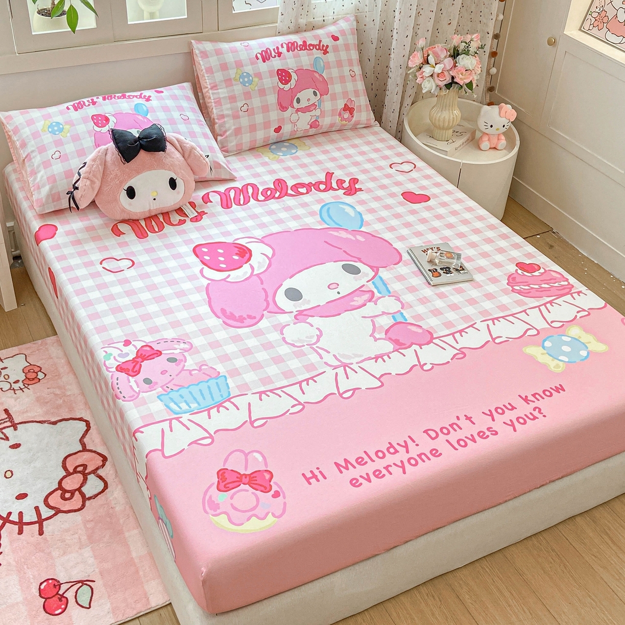 91家纺网 家纺一手货源 找家纺 博雅 2026新款三丽欧大版全棉纯棉单床笠床笠单件 马卡龙美乐蒂