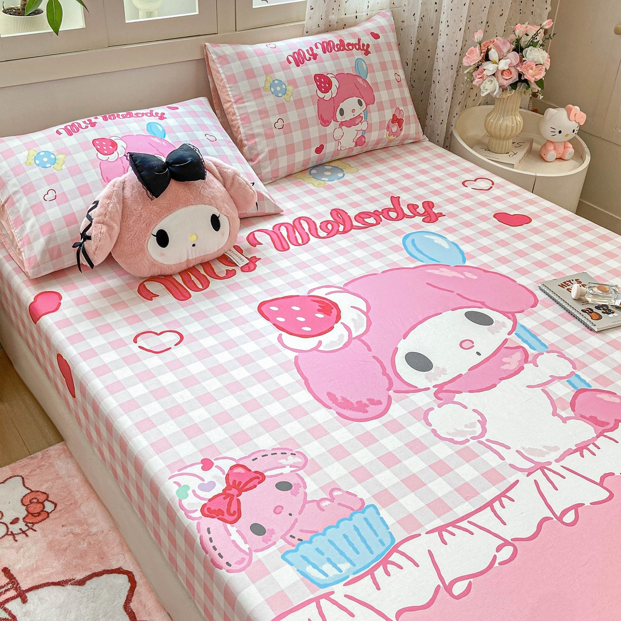 91家纺网 家纺一手货源 找家纺 博雅 2026新款三丽欧大版全棉纯棉单床笠床笠单件 马卡龙美乐蒂