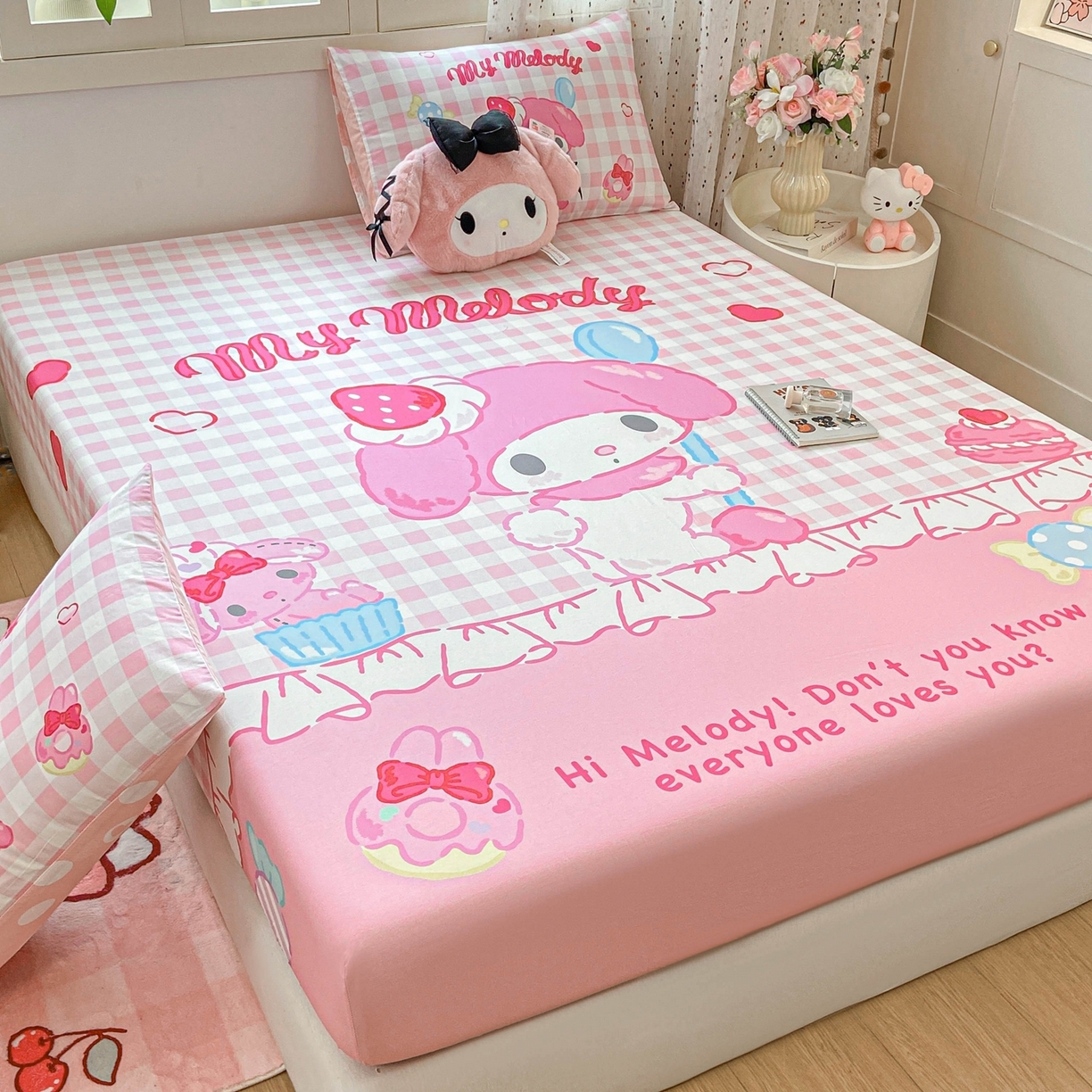 91家纺网 家纺一手货源 找家纺 博雅 2026新款三丽欧大版全棉纯棉单床笠床笠单件 马卡龙美乐蒂