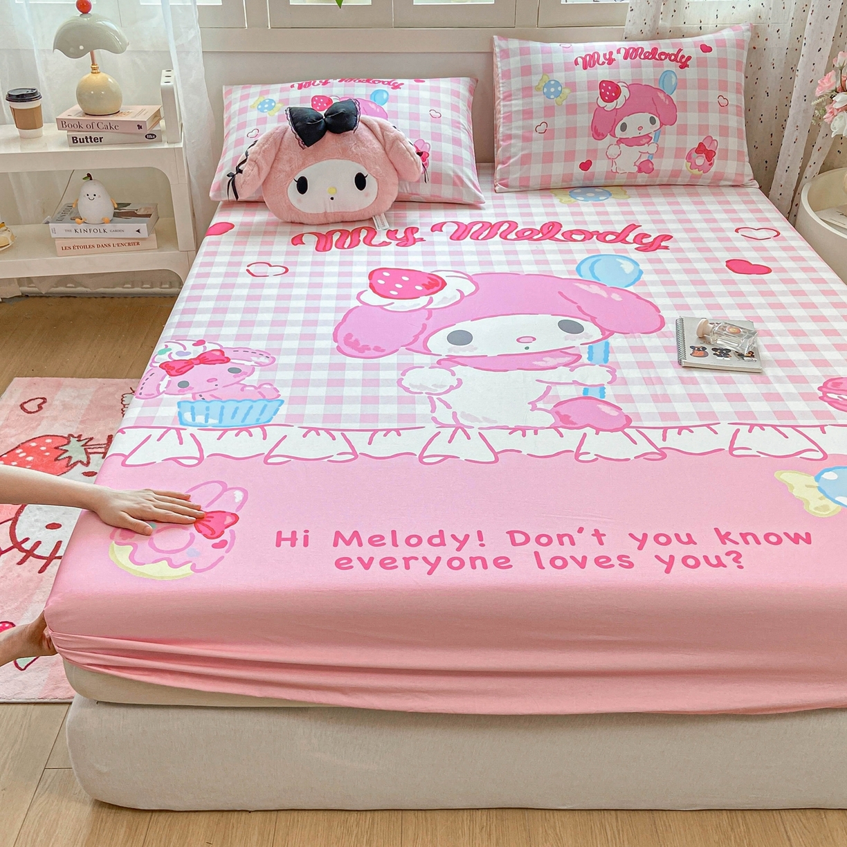 91家纺网 家纺一手货源 找家纺 博雅 2026新款三丽欧大版全棉纯棉单床笠床笠单件 马卡龙美乐蒂