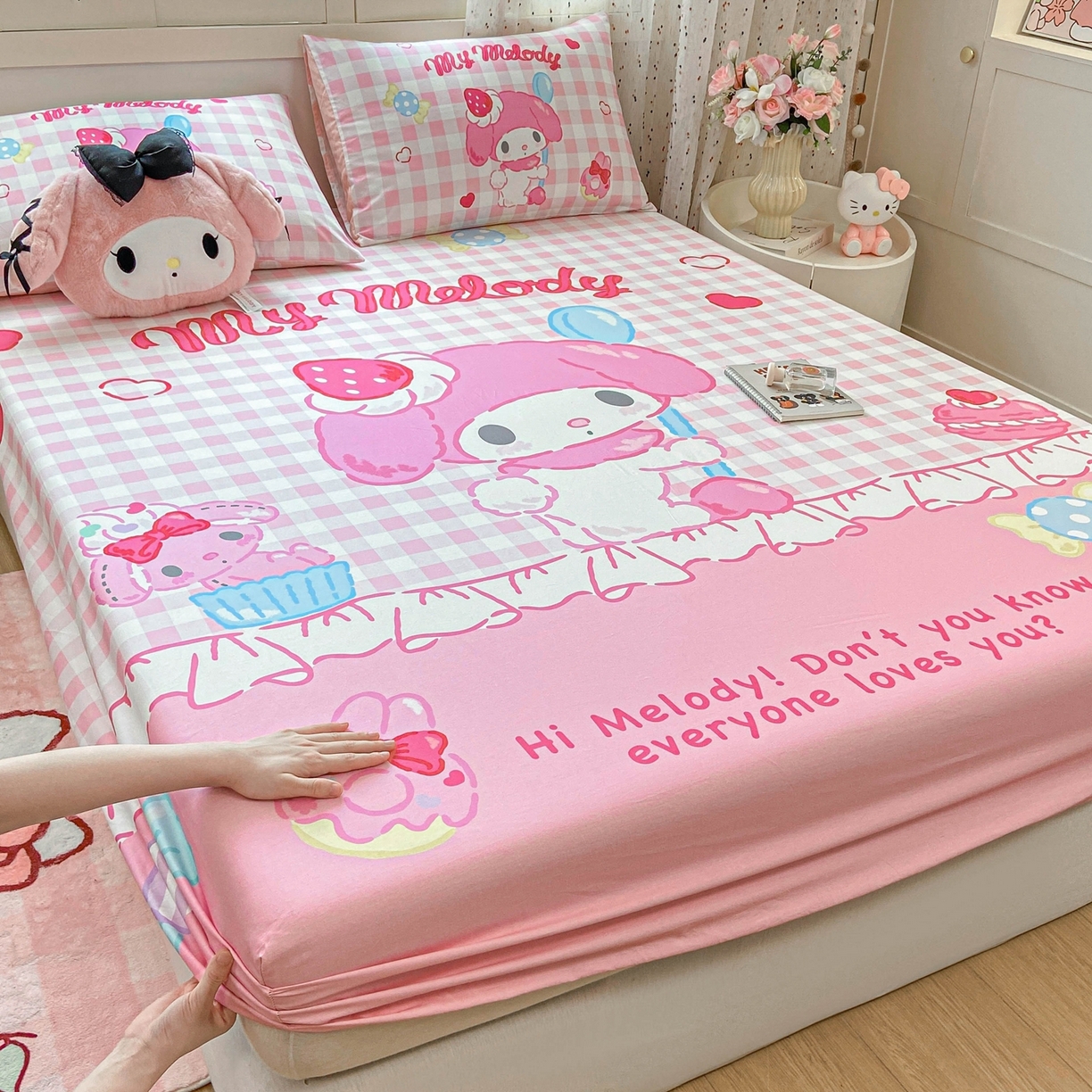 91家纺网 家纺一手货源 找家纺 博雅 2026新款三丽欧大版全棉纯棉单床笠床笠单件 马卡龙美乐蒂