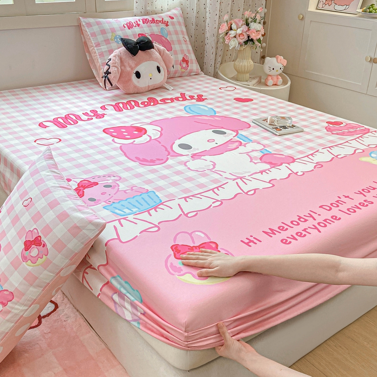 91家纺网 家纺一手货源 找家纺 博雅 2026新款三丽欧大版全棉纯棉单床笠床笠单件 马卡龙美乐蒂