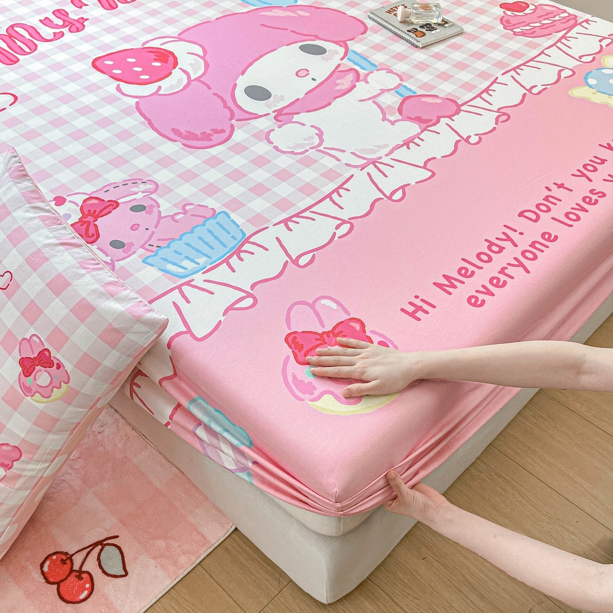 91家纺网 家纺一手货源 找家纺 博雅 2026新款三丽欧大版全棉纯棉单床笠床笠单件 马卡龙美乐蒂