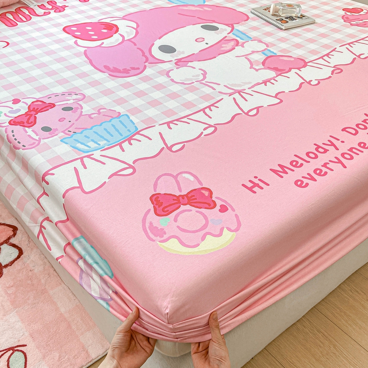 91家纺网 家纺一手货源 找家纺 博雅 2026新款三丽欧大版全棉纯棉单床笠床笠单件 马卡龙美乐蒂