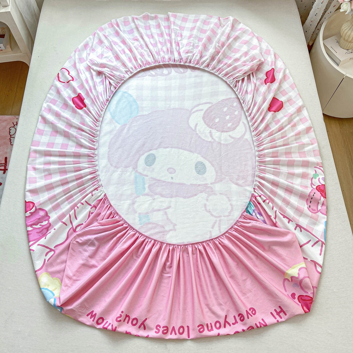 91家纺网 家纺一手货源 找家纺 博雅 2026新款三丽欧大版全棉纯棉单床笠床笠单件 马卡龙美乐蒂