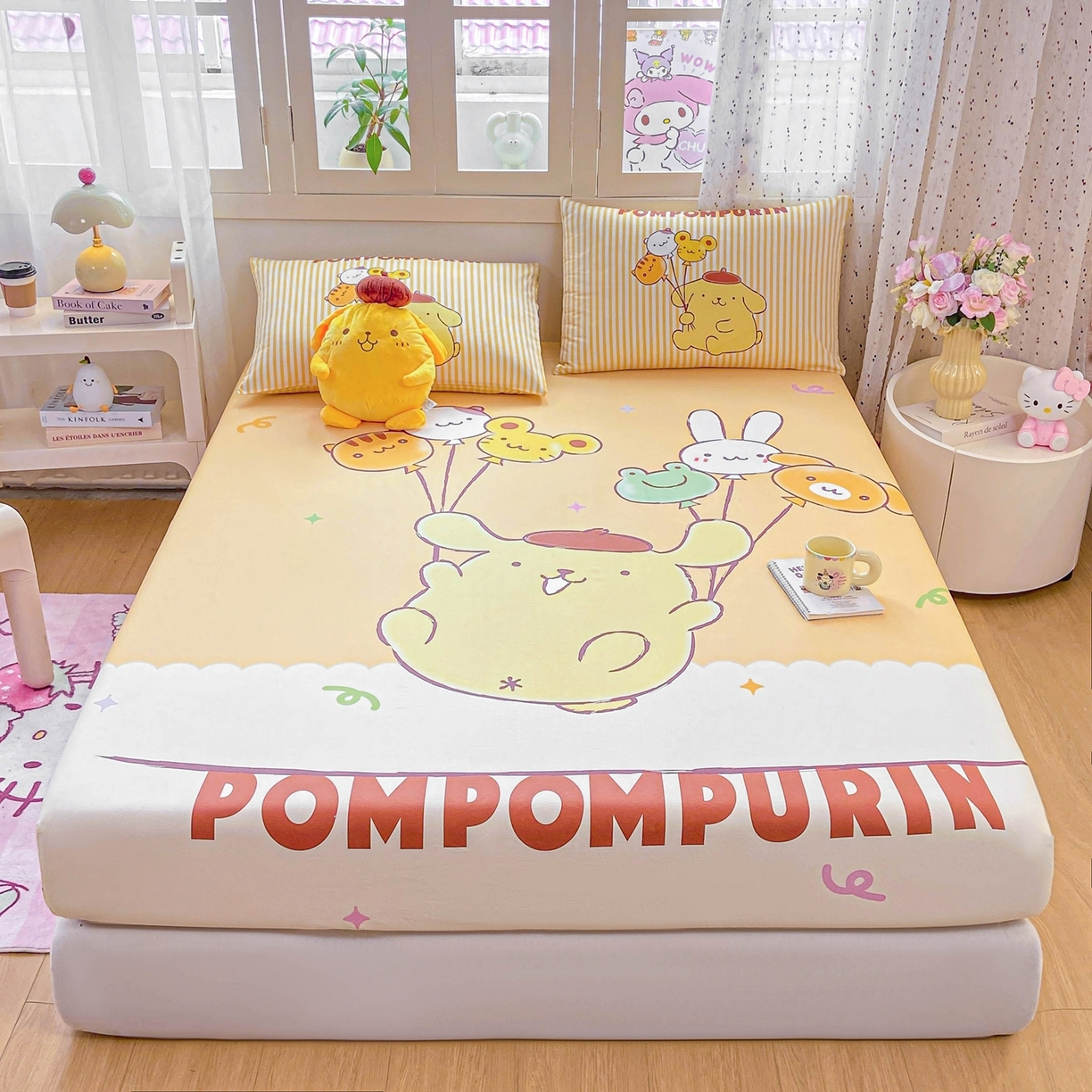 91家纺网 家纺一手货源 找家纺 博雅 2026新款三丽欧大版全棉纯棉单床笠床笠单件 气球布丁狗