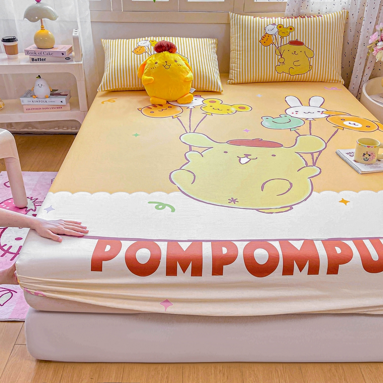 91家纺网 家纺一手货源 找家纺 博雅 2026新款三丽欧大版全棉纯棉单床笠床笠单件 气球布丁狗