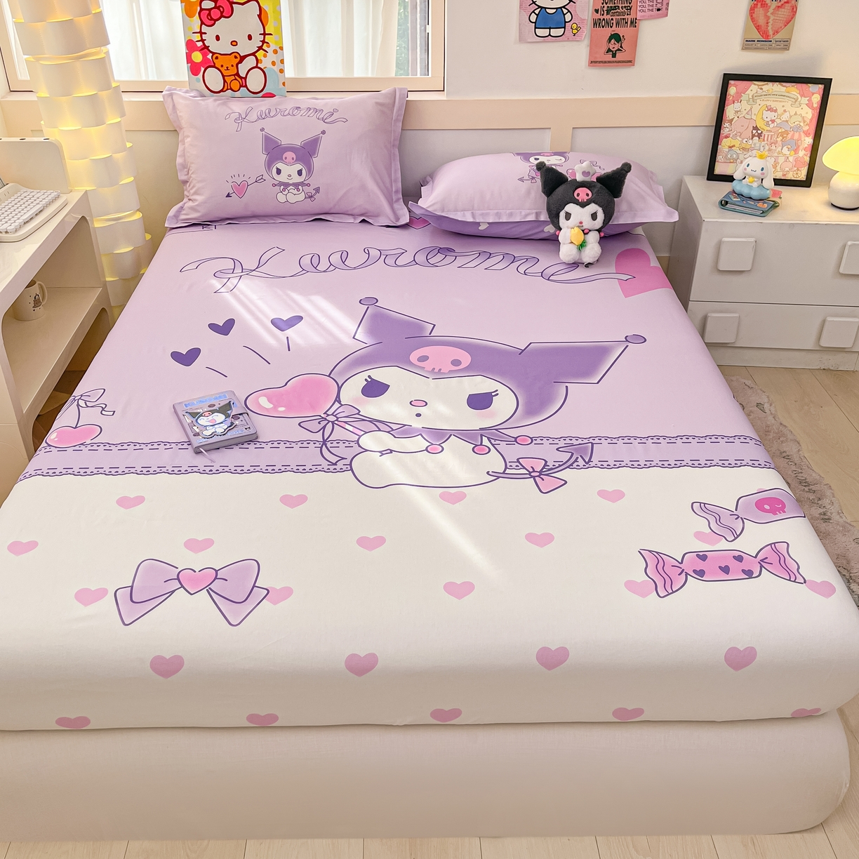 91家纺网 家纺一手货源 找家纺 博雅 2026新款三丽欧大版全棉纯棉单床笠床笠单件 气球库洛米