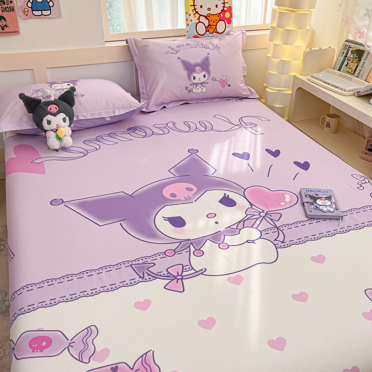 91家纺网 家纺一手货源 找家纺 博雅 2026新款三丽欧大版全棉纯棉单床笠床笠单件 气球库洛米