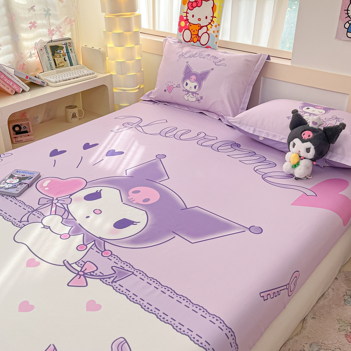 91家纺网 家纺一手货源 找家纺 博雅 2026新款三丽欧大版全棉纯棉单床笠床笠单件 气球库洛米