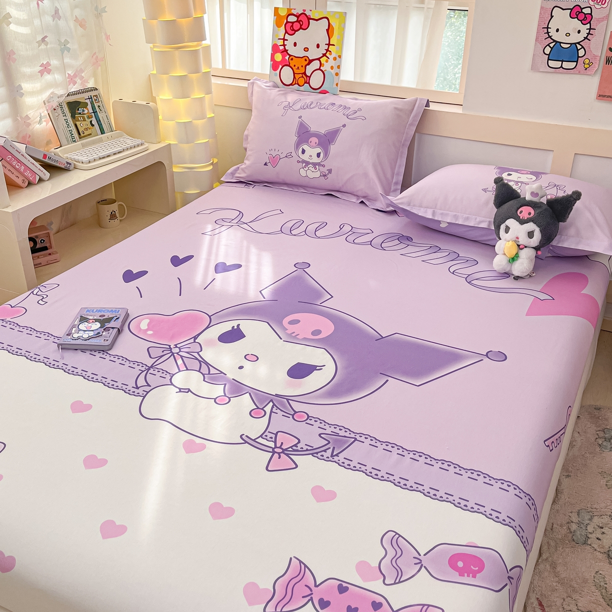 91家纺网 家纺一手货源 找家纺 博雅 2026新款三丽欧大版全棉纯棉单床笠床笠单件 气球库洛米