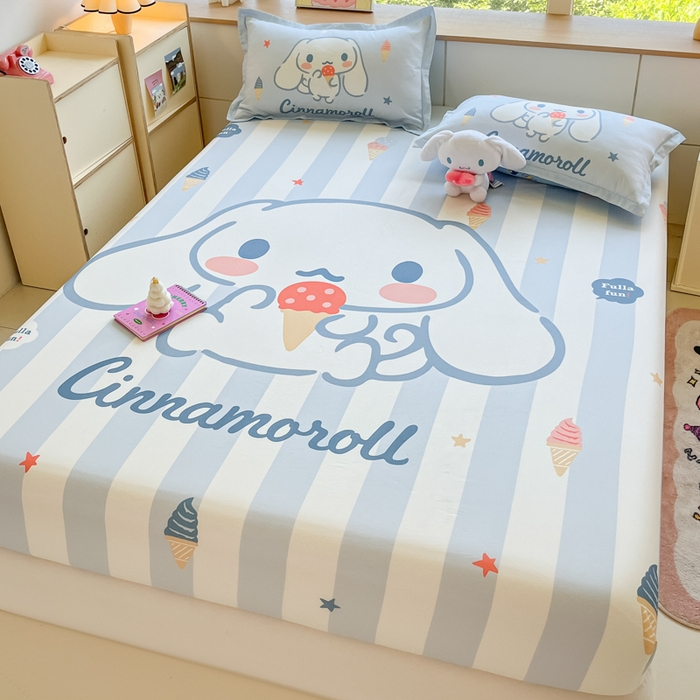 91家纺网 家纺一手货源 找家纺 博雅 2026新款三丽欧大版全棉纯棉单床笠床笠单件 全棉大版-冰激凌玉桂狗