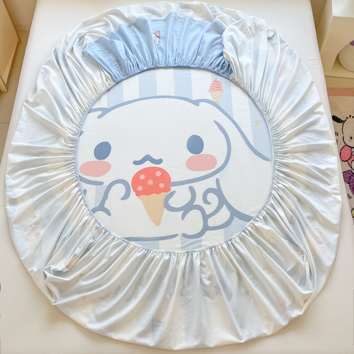 91家纺网 家纺一手货源 找家纺 博雅 2026新款三丽欧大版全棉纯棉单床笠床笠单件 全棉大版-冰激凌玉桂狗