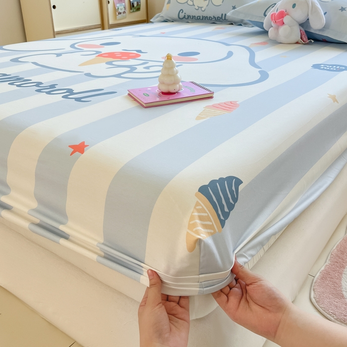 91家纺网 家纺一手货源 找家纺 博雅 2026新款三丽欧大版全棉纯棉单床笠床笠单件 全棉大版-冰激凌玉桂狗