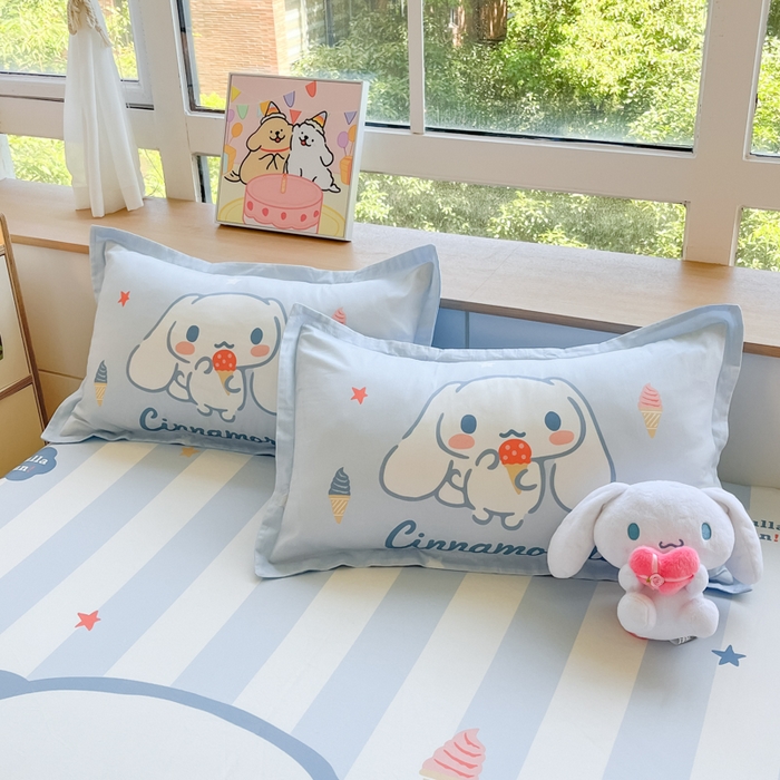 91家纺网 家纺一手货源 找家纺 博雅 2026新款三丽欧大版全棉纯棉单床笠床笠单件 全棉大版-冰激凌玉桂狗