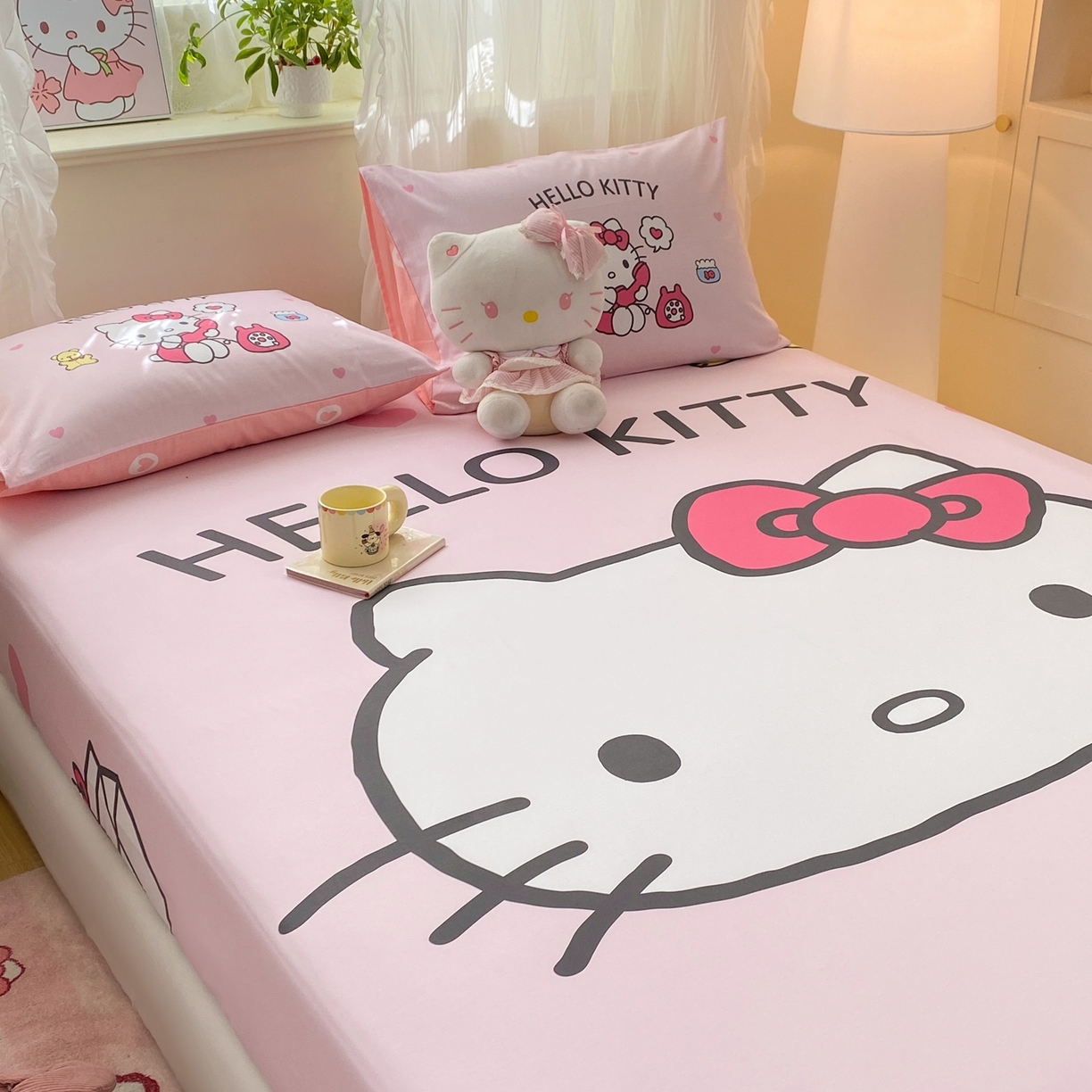 91家纺网 家纺一手货源 找家纺 博雅 2026新款三丽欧大版全棉纯棉单床笠床笠单件 全棉大版-大脸猫kt