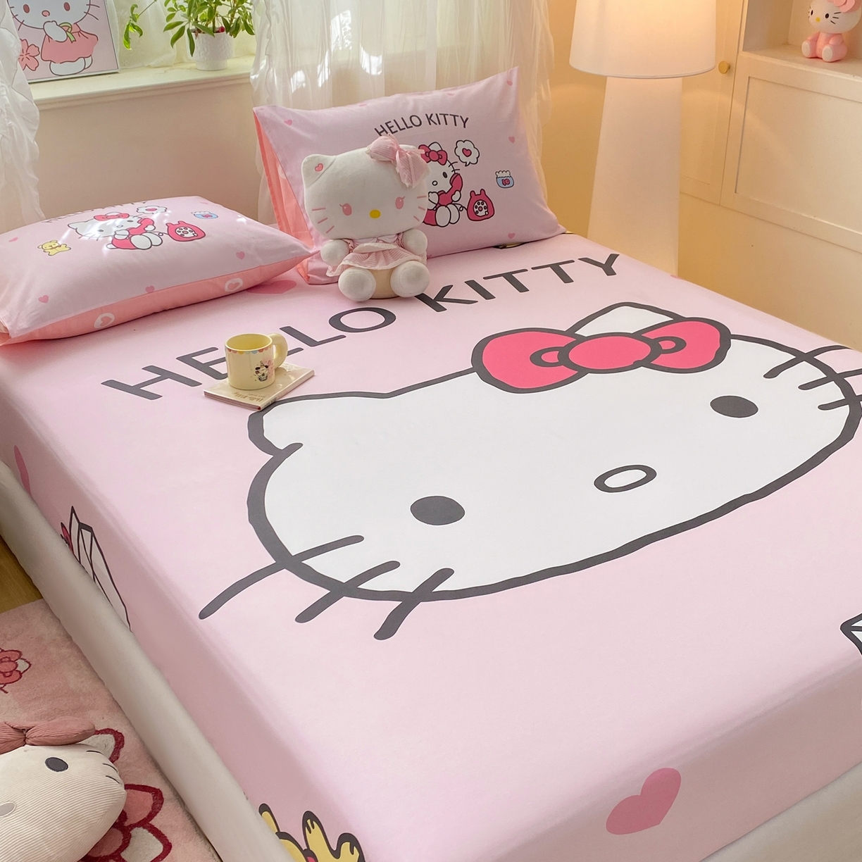 91家纺网 家纺一手货源 找家纺 博雅 2026新款三丽欧大版全棉纯棉单床笠床笠单件 全棉大版-大脸猫kt