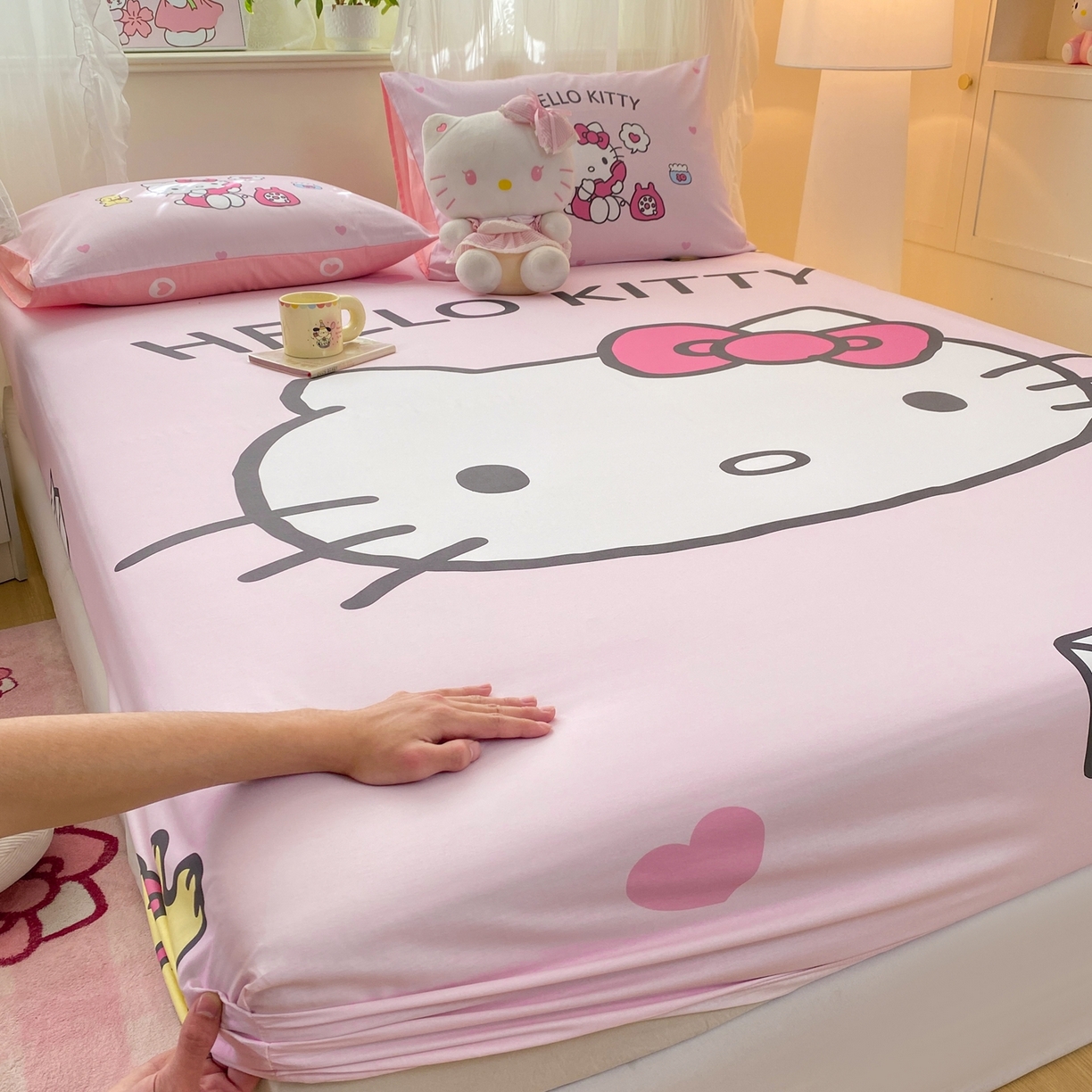 91家纺网 家纺一手货源 找家纺 博雅 2026新款三丽欧大版全棉纯棉单床笠床笠单件 全棉大版-大脸猫kt