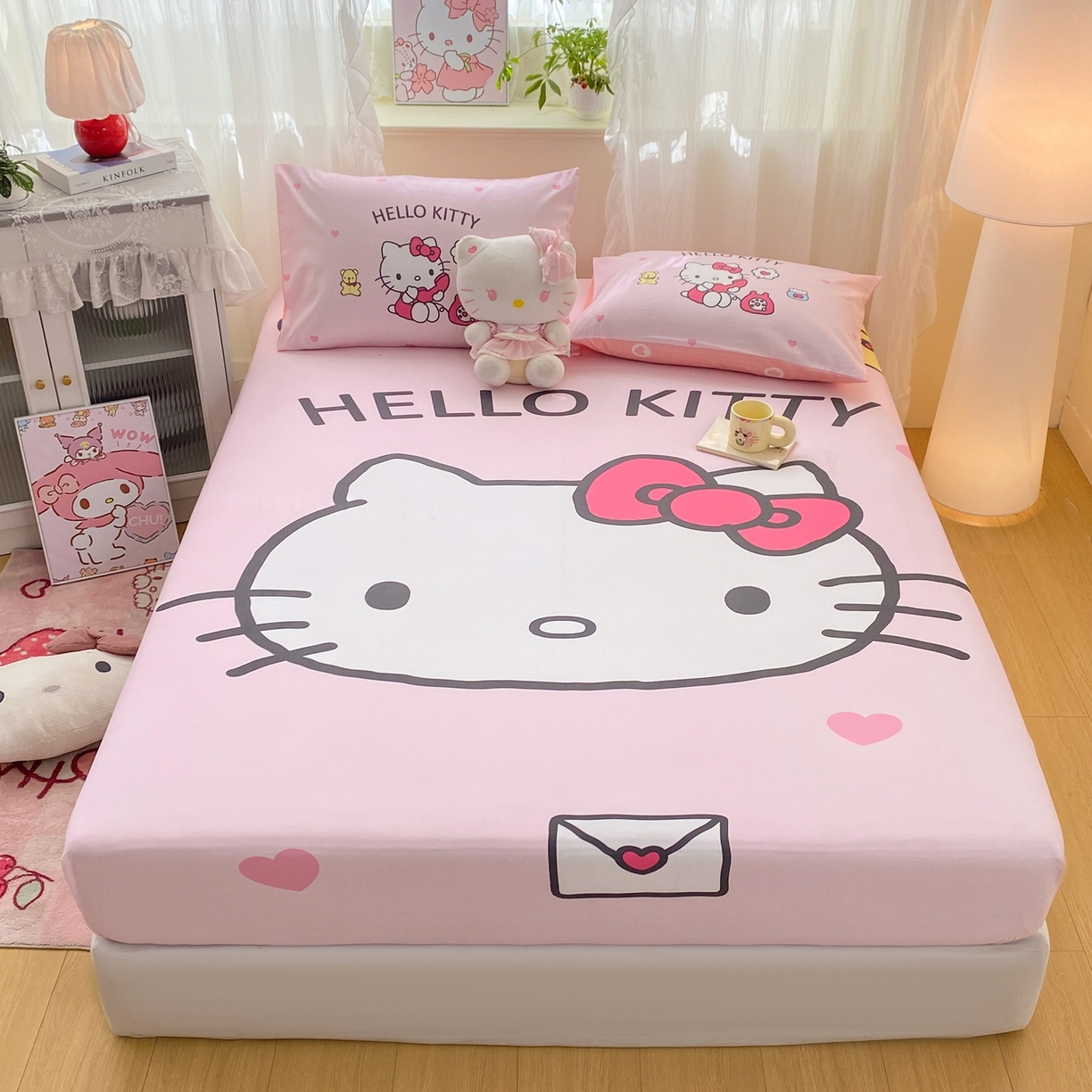 91家纺网 家纺一手货源 找家纺 博雅 2026新款三丽欧大版全棉纯棉单床笠床笠单件 全棉大版-大脸猫kt