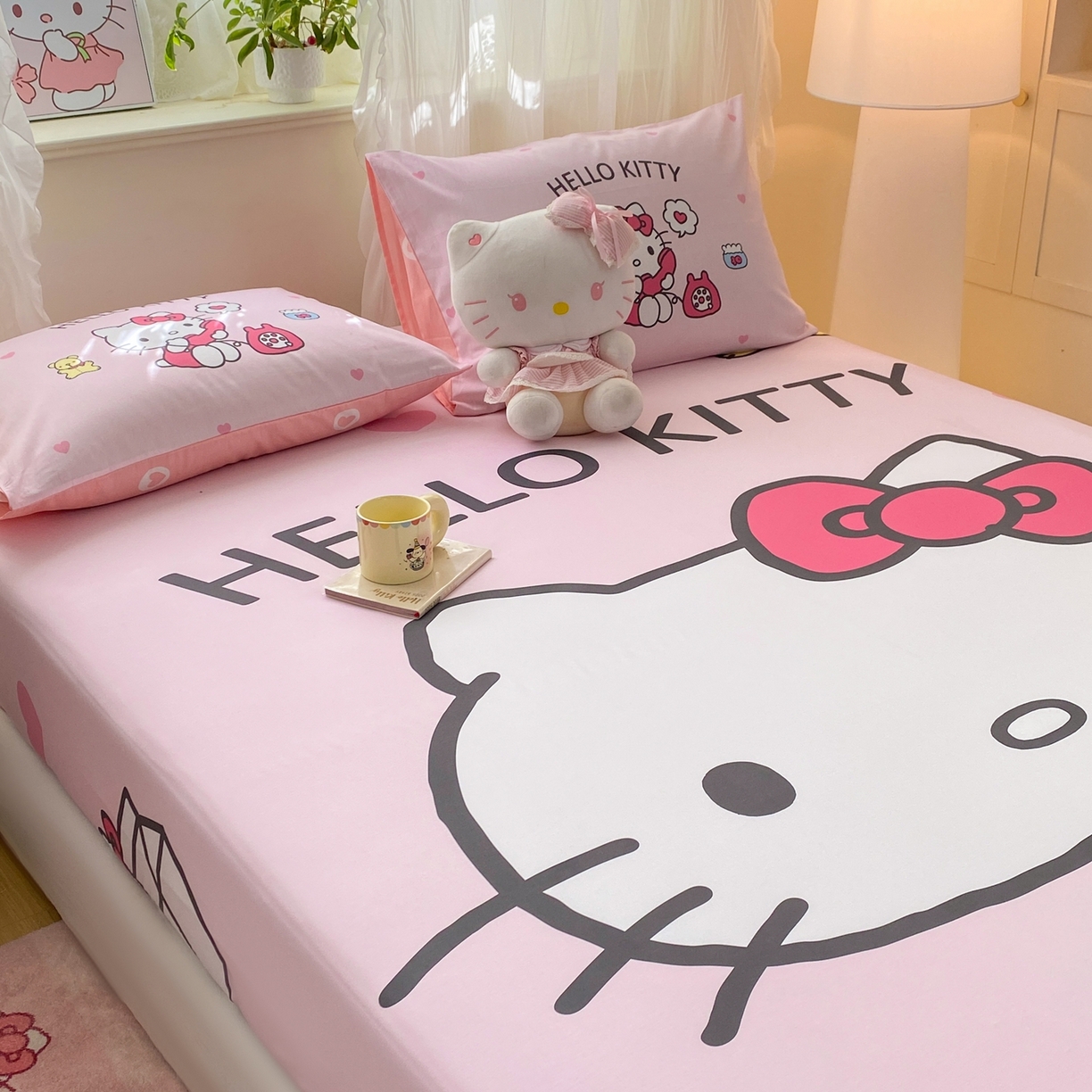 91家纺网 家纺一手货源 找家纺 博雅 2026新款三丽欧大版全棉纯棉单床笠床笠单件 全棉大版-大脸猫kt