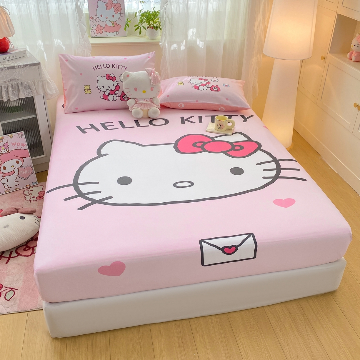 91家纺网 家纺一手货源 找家纺 博雅 2026新款三丽欧大版全棉纯棉单床笠床笠单件 全棉大版-大脸猫kt